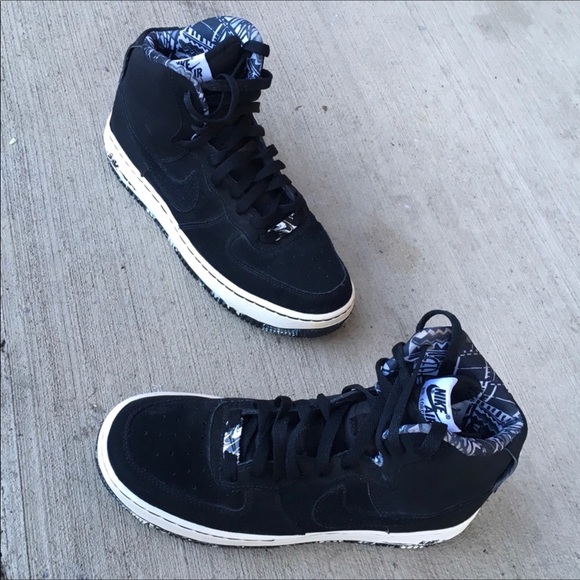 Nike Other - Retro Nike Marble Black Velour Air Force 1’s  6.5Y